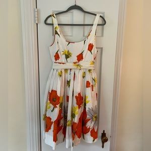 Anthropologie Moulinette Souers Orange Floral Dress